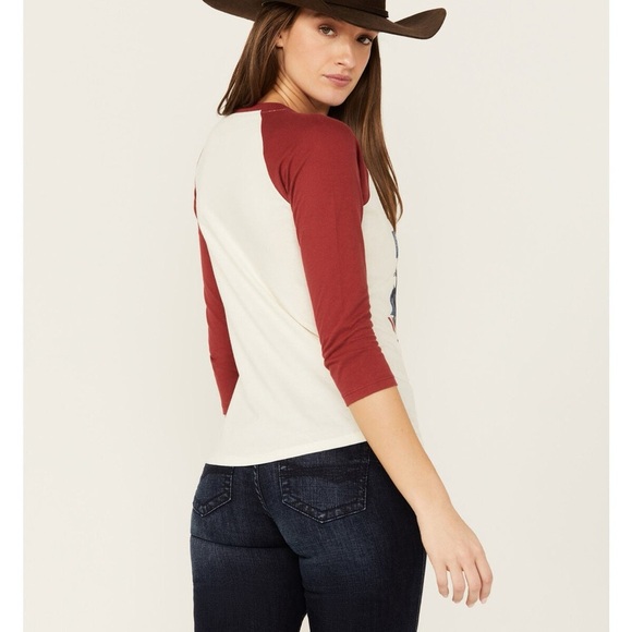 Shyanne Long Sleeve Graphic Tee - Red & Cream - Picture 12 of 12